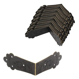 Bivethoi 30pcs Antique Bronze Corner Bracket Decorative Guards, 2.2" x 1" Right Angle Vintage Corner Brace Bracket Cover, Rustic Corner Protector Box Edge Hardware for Wood Boxes Cases Furniture