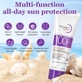 Sonnencreme 100 Schutzfaktor, Sonnencreme LSF 100, Sonnenschutz Creme 100, Sonnencreme Gesicht mit UV-Schutz, Stärkt den Sonnenschutz des Gesichts, Erfrischend und Nicht Fettend, 50G*2