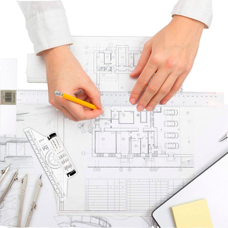 2 Pcs Plastic Measuring Rolling Ruler, 6 Inch Drawing Roller