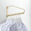 Folding Clothes Hanger Gold Brushed Drying Clothes Rack Wall-Mounted Space