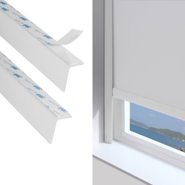 ZSTARR PVC Light Gap Blockers Blackout Light Blockers Side Tracks for Window Shades and Blinds Room Darkening Light Blocking Strips Easy to Install for Home Bedroom Nursery (White, 79",2Pcs)