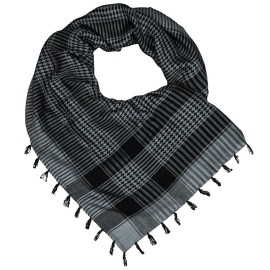 Combat Flip Flops Premium Afghan Made Shemagh - Mens and Womens Scarf Grey/Black