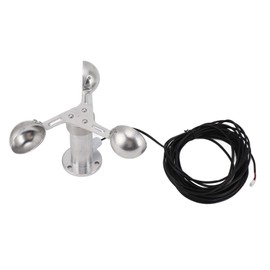 Tnfeeon Aluminum Alloy Anemometer Wind Speed Monitoring Sensor, Equipped with 3 Cups Wind Speed Sensor, Provides 0-3.8V Output, Reliable and Durable