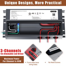 180W Dimmable LED Driver 12V with Junction Box,Triac ELV/MLV LED Transformer Compatible with Lutron&Leviton Switches,Dimmable Led Power Supply for Indoor/Outdoor LED Lights,UL&FCC-Listed