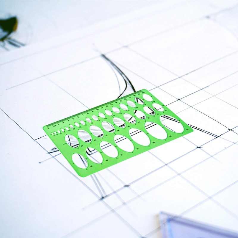 11 Pieces Geometric Drawings Templates Stencils Plastic Measuring Template Rulers