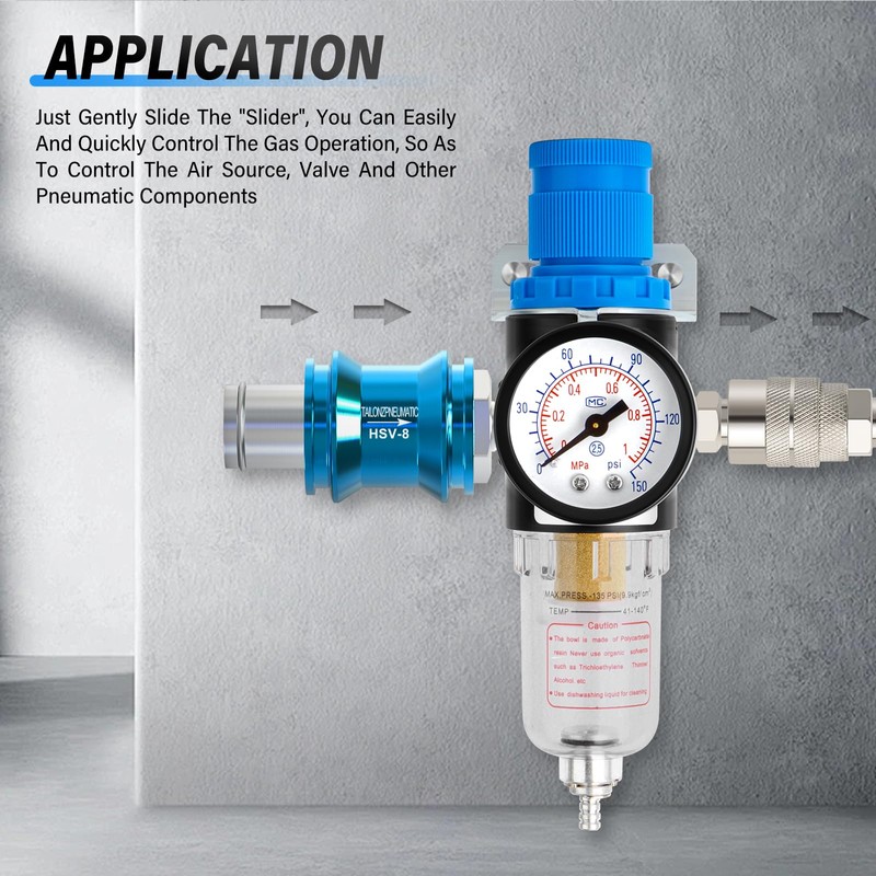 TAILONZ PNEUMATIC 1/4 Inch Sliding Switch Hand Slide Valve, Manual