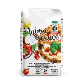 (5Kg. Bag) Anima Verace - Flour for Pizza Napoletana (00 Pizza Flour, Non-GMO, Kosher, All Natural, UnBleached, 100% Italian Soft Wheat) 11 Lb.