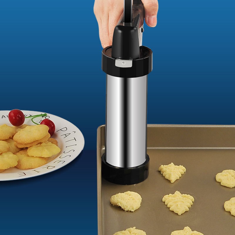 Stainless Steel Decorating Gun Cookie Biscuits Hand-Pressed Biscuit Machine Household