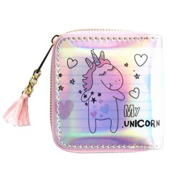 Timlee Cute Rainbow Unicorn Design Short Wallets (Dancing Unicorn)