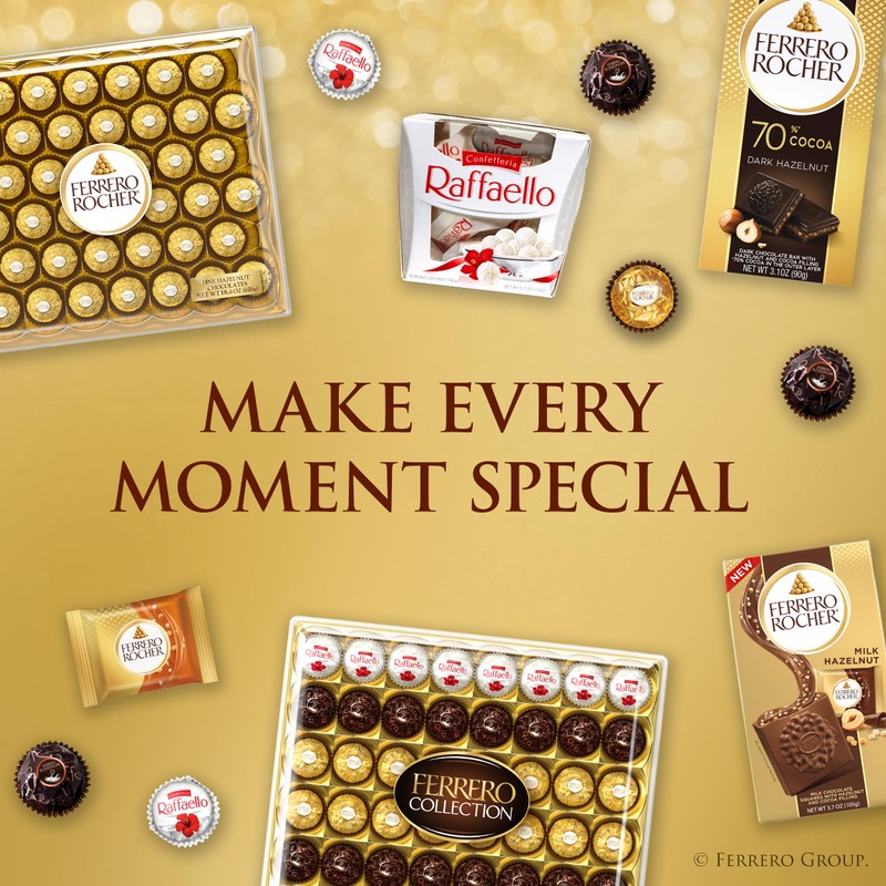 Ferrero Rocher, Premium Milk Chocolate Hazelnut, Individually Wrapped Chocolate Gift