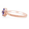 AFFY Round Shape Simulated Blue Sapphire Flower Band Ring in