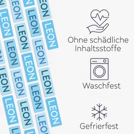 Mini Name Stickers 16 x 6 mm - Name Badges - Pens, Clothes, Small Parts (Pack of 156) - Waterproof & Dishwasher Safe - BPA Free - Sunnywall (Soft Blue)