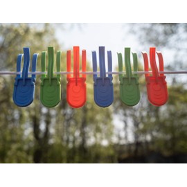 Bloom-in-Box Storm Eco Pegs - EXTRA STRONG WINDPROOF CLOTHES PEGS for Washing Line - Weatherproof Outdoor Clothes Clips, Multipurpose Recycled Pegs (Mixed, 100 Pack)