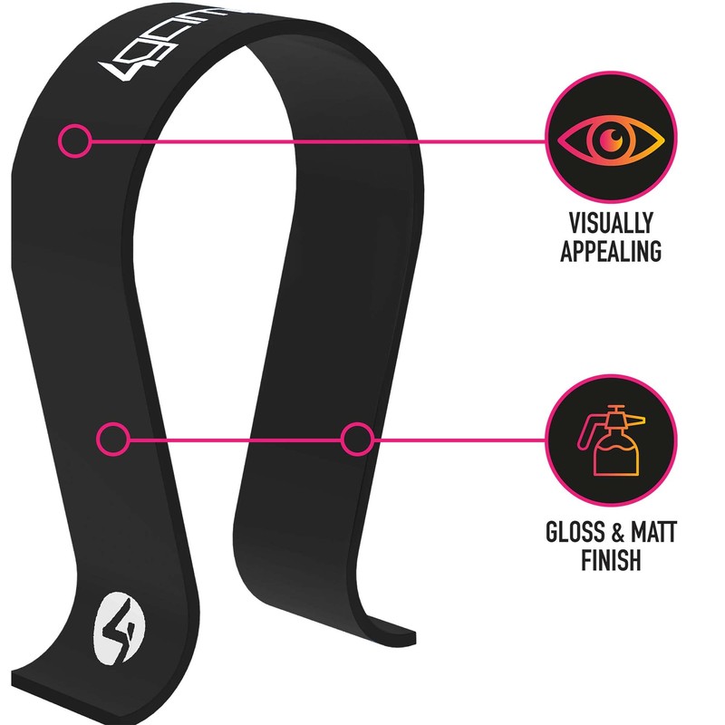 4Gamers Black Headset Stand, Compatible with most Headsets