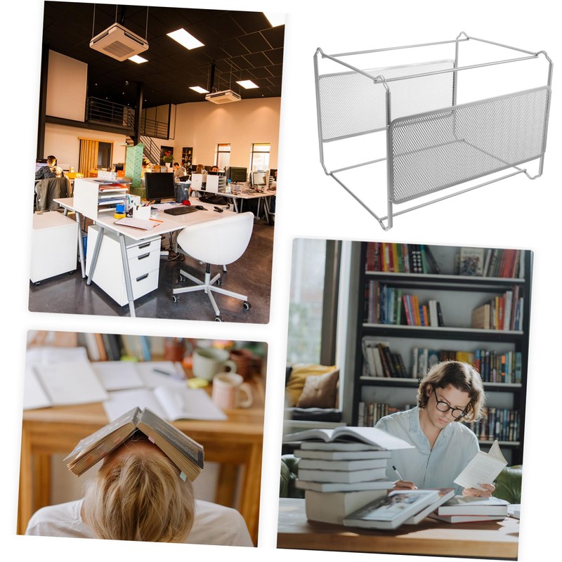 Operitacx Hanging File Organizer Mesh File Storage Holder Iron Design