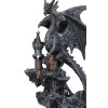 Gargantuan Stone Dragon Guarding Medieval Castle On Mountain Steppes Figurine