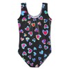 Toddler Girls Leotards for Gymnastics Black Rainbow Colorful Multicolor Hearts