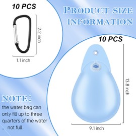 Festanlee 10 Pcs Swimming Pool Cover Weights with Hooks Thick PVC Pool Cover Hanging Water Bags Winter Pool Tarp Weights for Above Ground Pool Cover (Light Blue)