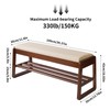 Aibiju Shoe Rack Bench with Cushion, 2 Tiers Wood Shoe