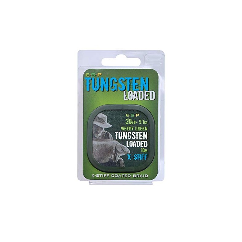 ESP Tungsten Loaded X-Stiff Hooklength 10m Spool Weedy Green