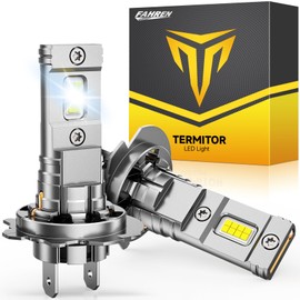 FAHREN Upgraded H7 Light Bulbs, 30000LM 800% Brightness 6500K White, No Adapter Required 1:1 Mini Size H7 Fog light bulbs With Fan, 10-Year Extended Lifespan Non-Polarity Plug and Play, Pack of 2