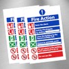 Large Fire Action Notice Vinyl Sign - 30 x 20
