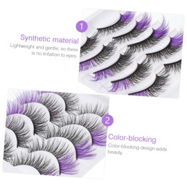 FOMIYES 5sets False Eye Lashes with Volume Beauty Eyelash Set Gentle Comfortable Lashes 5pairs*5