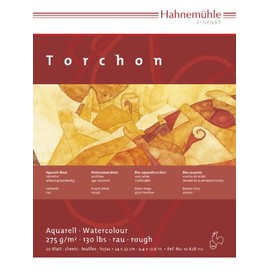 Hahnemühle Torchon, raues Aquarellpapier, 275 g/m², raue grobe Leinenstruktur, hellweiß, 20 Blatt, 12x17cm