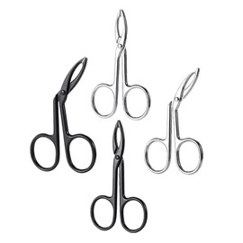 Baluue Stylish Eyebrow Tweezers 4pcs Set Curved Straight Scissors Precise for Trimming and Shaping