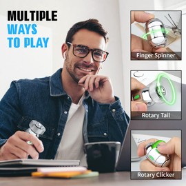 Dilabnda Atomic Bombs Fidget Spinner Toy for Kids Adults, Growing in the Dark Metal Fidget Spin Sensory Focus Toy, 2 in 1 Fingears Party Stuff EDC Office Desk (Silver)