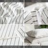 MooMee Striped Duvet Cover Set 100% Washed Cotton Linen Like