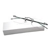 Thin Rectangle Rimless Readers with Anti-Reflective AR Coating (+1.00, Black)