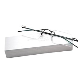 Thin Rectangle Rimless Readers with Anti-Reflective AR Coating (+1.00, Black)