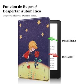 Balabow 6 Inch Cubierta de para la Kindle 11 Generacion (Modelo de 2022/2024), Funda para Kindle 11 Generacion (El Principito y La Rosa, versión de 2022/2024)