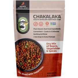 Chakalaka Vegetarian Dried Bean Mix - South African Side Dish with Beans, Vegetables, & Spices – Bold, Strong Flavor, Spicy Heat, Mathata (1 Pk) 6 oz