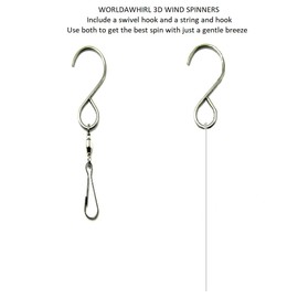 WorldaWhirl Whirligig 3D Wind Spinner Pink Flamingo Bird Pair Heart Garden Twister Home Decor Stainless Steel (12 Inch)