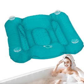 Bathtub Cushion - Inflatable Body Bath Pillow | Ergonomic Spa Massage Mat with Suction Cups, Bathtub Cushion for Neck Head Back Butt Relaxing Soaking
