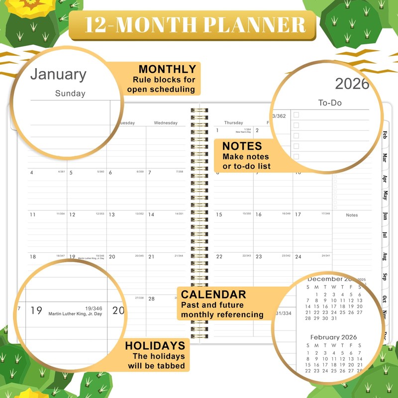 2026 Planner/Calendar - 2026 Planner Weekly and Monthly, 9” ×