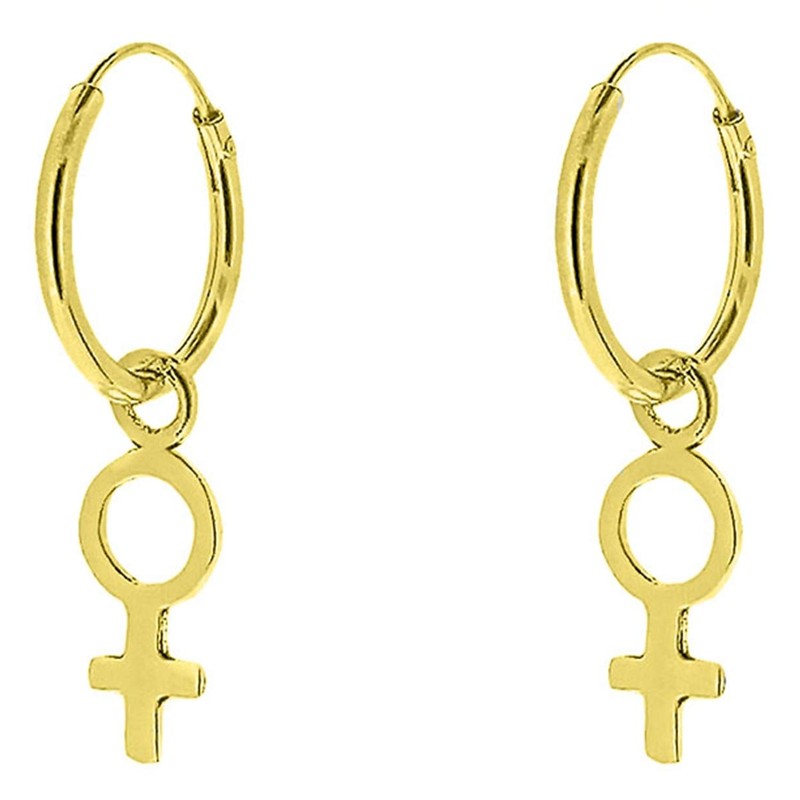 ENTREPLATA 925 Sterling Silver Earrings 24K Gold Plated Symbol for