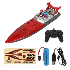 2.4G Remote Control Boat Mini Sailboat Model High Speed RC Electric Boat Water Toy Remote Distance 50‑100m Red
