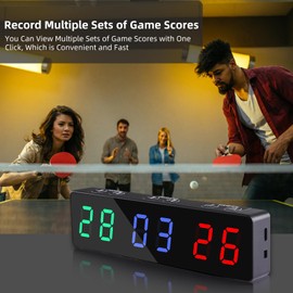 PELLOR Digital Mini Scoreboard, LED Scoreboard, Electronic, Portable Magnetic Electronic Time for Indoor and Outdoor Use