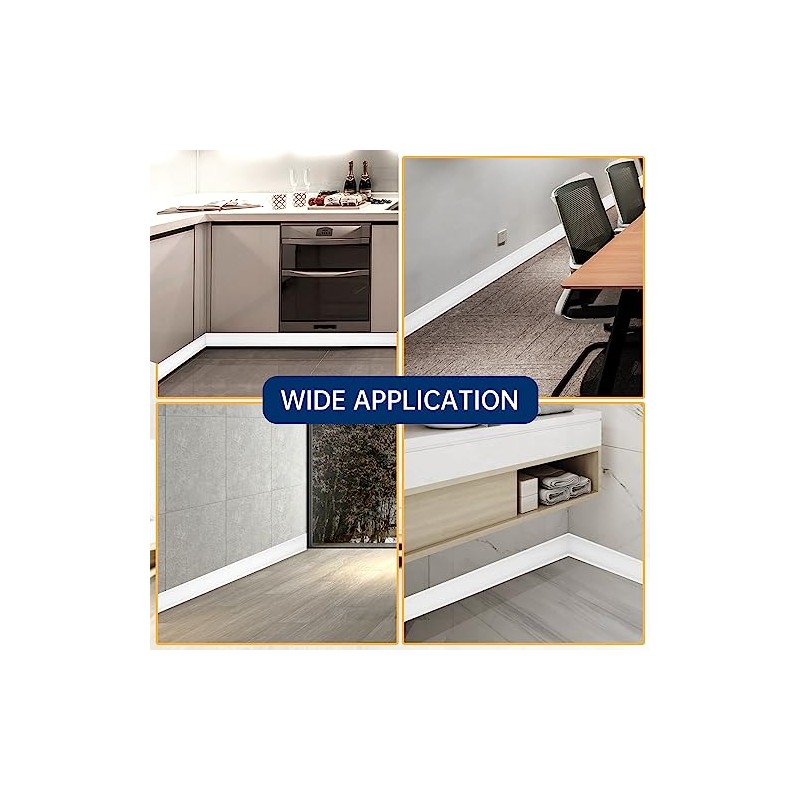 Flexible Baseboard Molding Trim 4 Inch Self-Adhesive Vinyl Wall Base