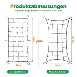 Fenghome Scrog Net 40 x 90 cm, Pack of 2 Plant Net, Grow Net with 4 S-Hooks, Grow Tent Net for Climbing Plants, Elastic Trellis Net for Gardens, Courtyards (Can be Stretched to 60 x 120 cm)