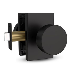 Mega Handles - Laura Passage I Door Knob for Hallway, Closet and Bathroom I Reversible Heavy Duty Design I Fits All Standard Door Sizes I Screws Included - Black Matte (1 Pack)