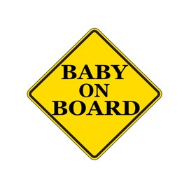 Yellow Baby On Board Sticker Decal Bumper Vehicle Safety Sticker Sign for Car Truck SUV