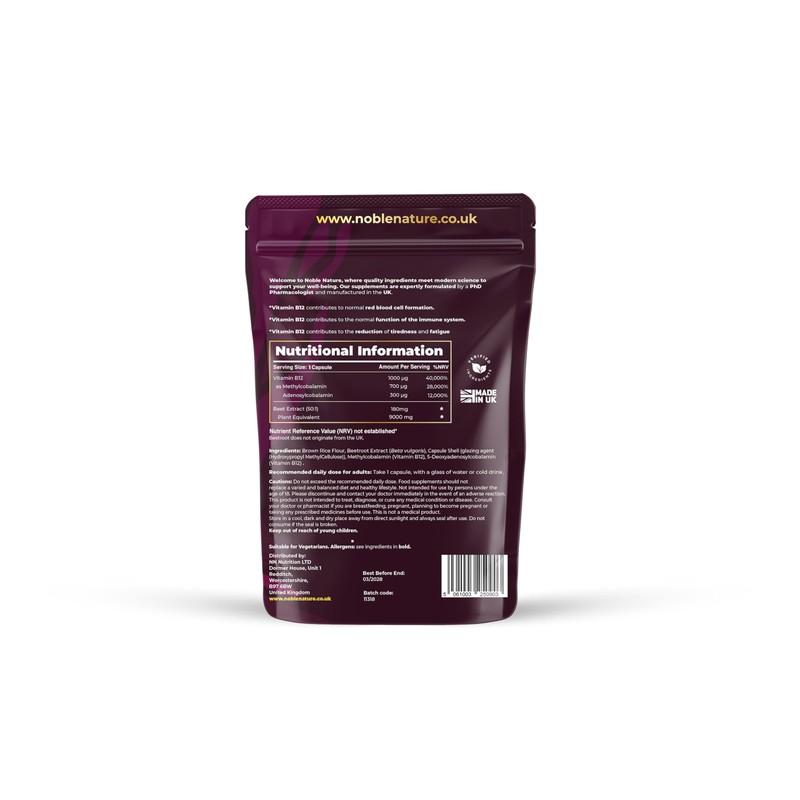 Beetroot & Vitamin B12 Complex – 9000mg Beetroot + 1000mcg