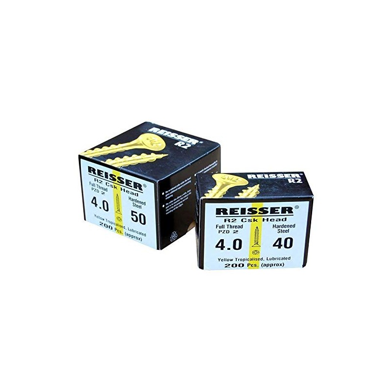 Reisser 9200S220350354 R2 Professional Pozidriv Countersunk Full Threaded Woodscrew 200-Pieces