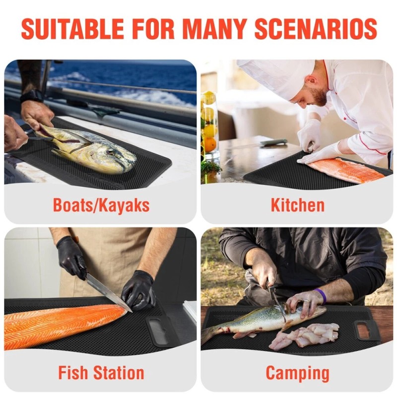 FLISSA Nonslip Fish Fillet Mat with Measuring Scale for Fish