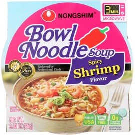 Nongshim Spicy Shrimp Bowl Noodle Soup (3.03 oz., 12 pk.)
