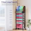 SWTYMIKI 9-Tier Rolling File Cart - Paper Organizer with Drawer